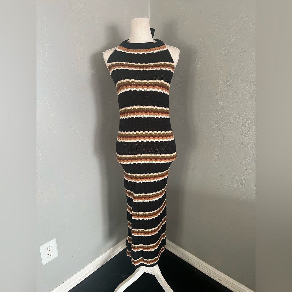 The Drop Womens Jayla Sleeveless Crochet Midi Dress size M - Picture 3 of 11